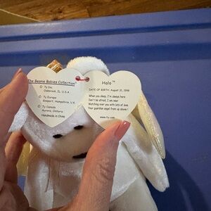 Ty Halo Angel Bear with Gold Accents